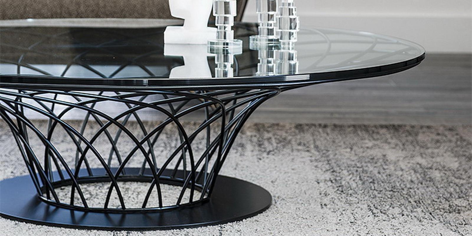 NIDO Round glass coffee table