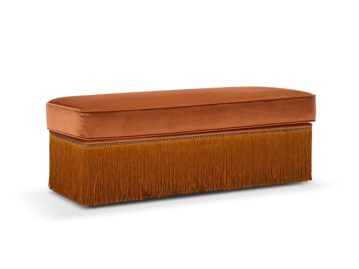 DIONE Upholstered rectangular fabric pouf