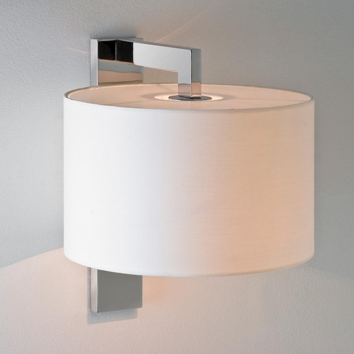 RAVELLO Wall lamp with fixed arm in steel and fabric