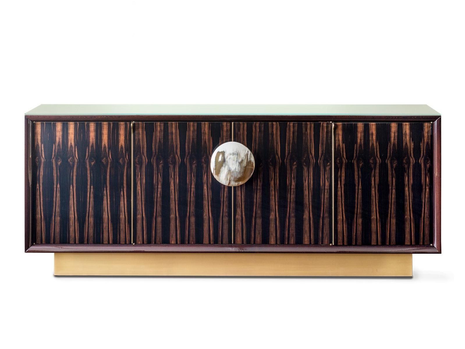 HELIOS 7015EBL Ebony sideboard with doors, drawers and integrated lighting