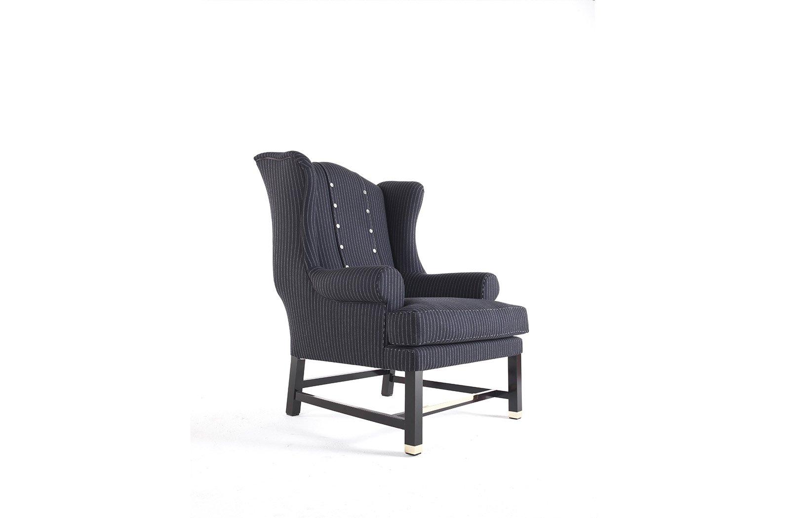AYLA_2 Bergere fabric armchair with armrests