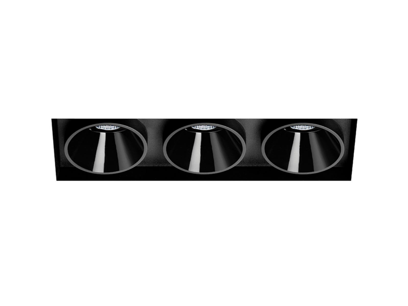 BLACK FOSTER TRIMLESS 3 LED recessed multiple aluminium spotlight