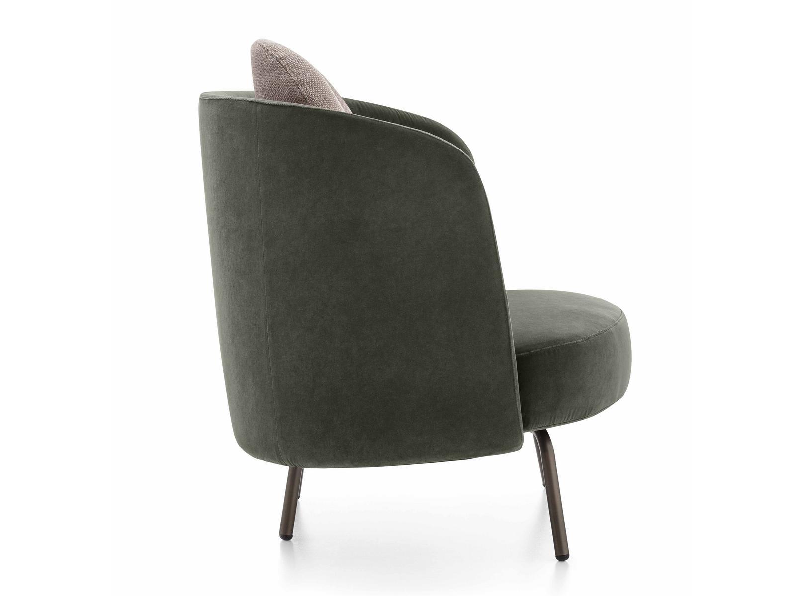LUCIA Upholstered fabric armchair