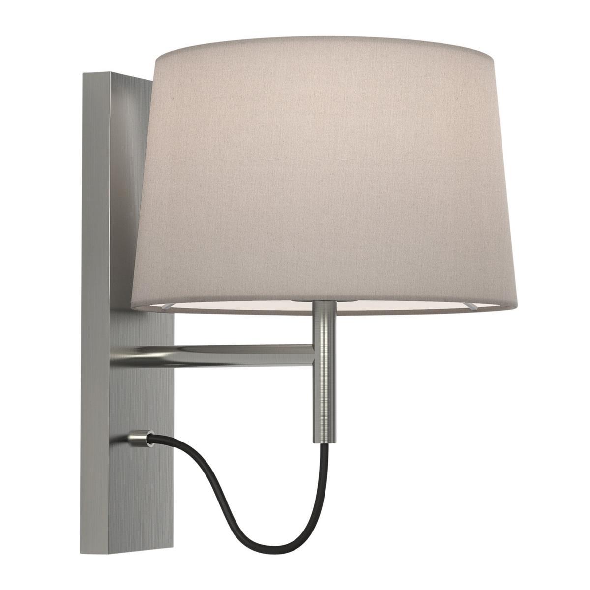 TELEGRAPH LED wall lamp in steel and fabric with fixed arm