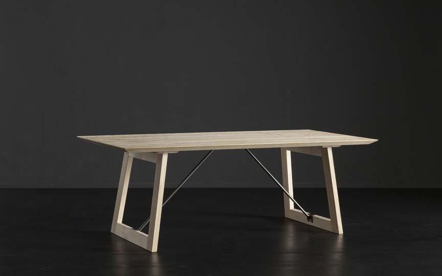 TOLEDO + FLAT/TIRANTI Rectangular wooden dining table