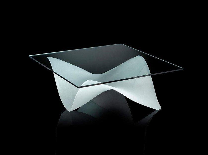 GAUDÌ Square glass coffee table