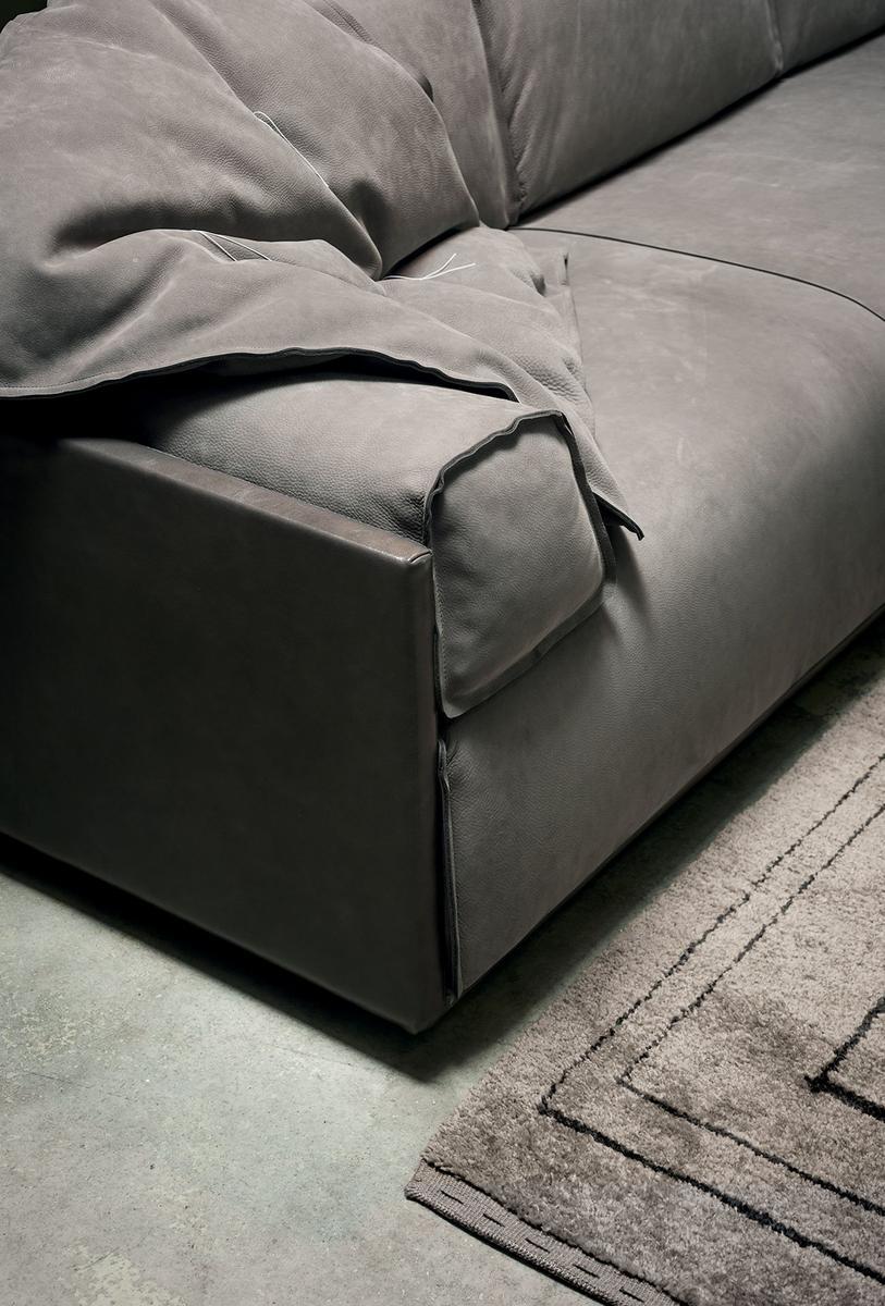 HARD & SOFT SLIM Leather sofa