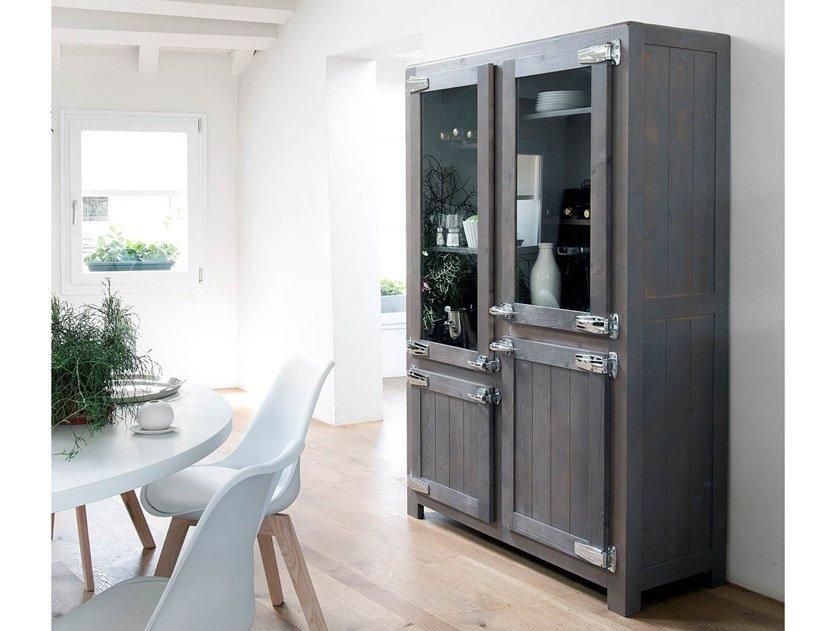EASY Fir highboard with doors