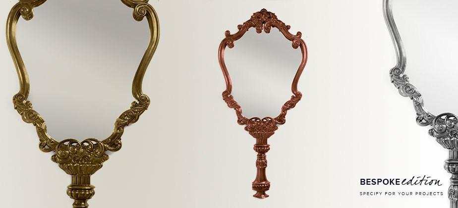 MARIE THÉRÈSE Wall-mounted framed mahogany mirror