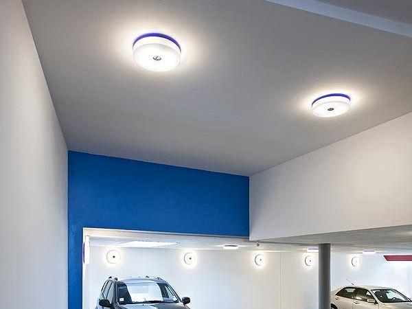 BUTTON Polycarbonate ceiling lamp