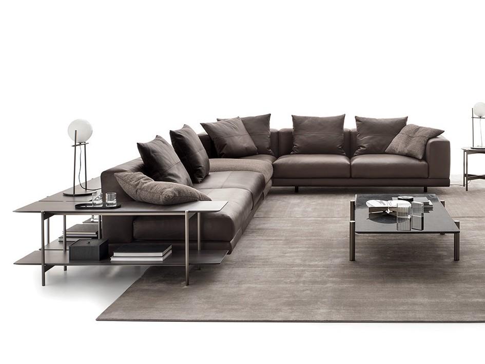 NEVYLL LOW Corner leather sofa