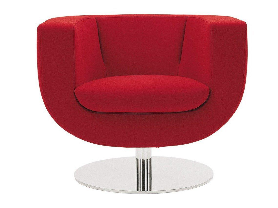 TULIP Swivel upholstered armchair