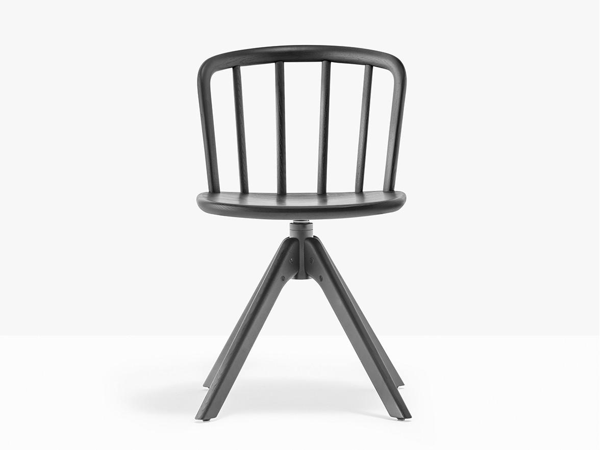 NYM 2840 Swivel trestle-based ash chair