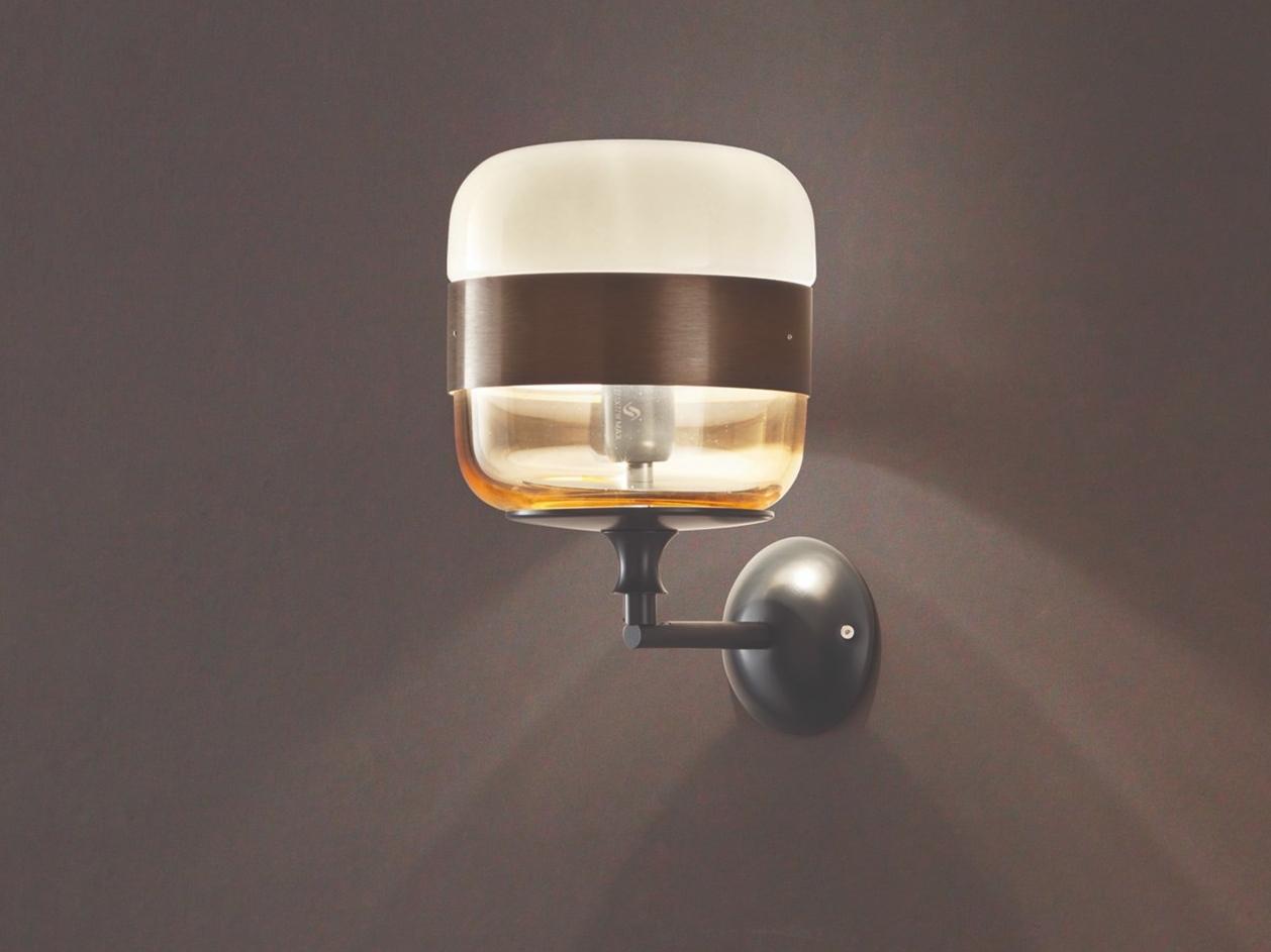 FUTURA AP Direct-indirect light blown glass wall lamp