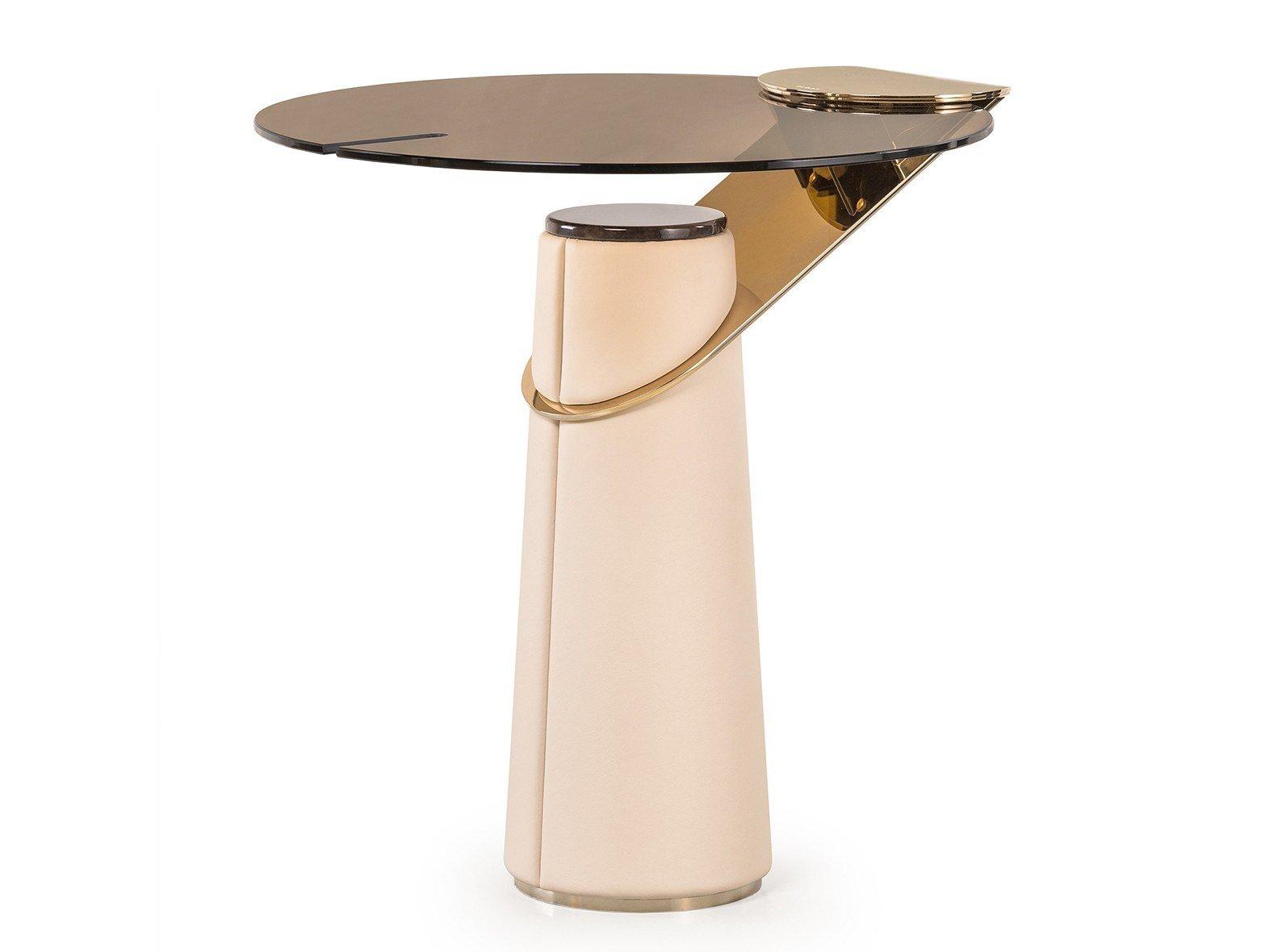 ECLIPSE Round glass coffee table for living room