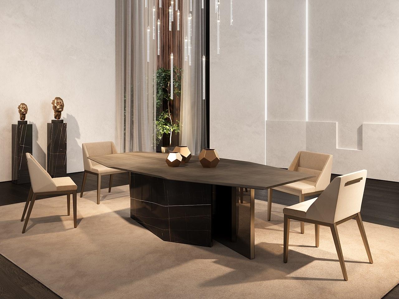 CUBITUM 72 Octagonal glass dining table