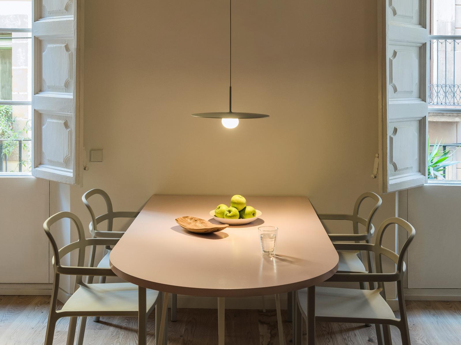 TEMPO 5770_5776 LED direct light glass and steel pendant lamp