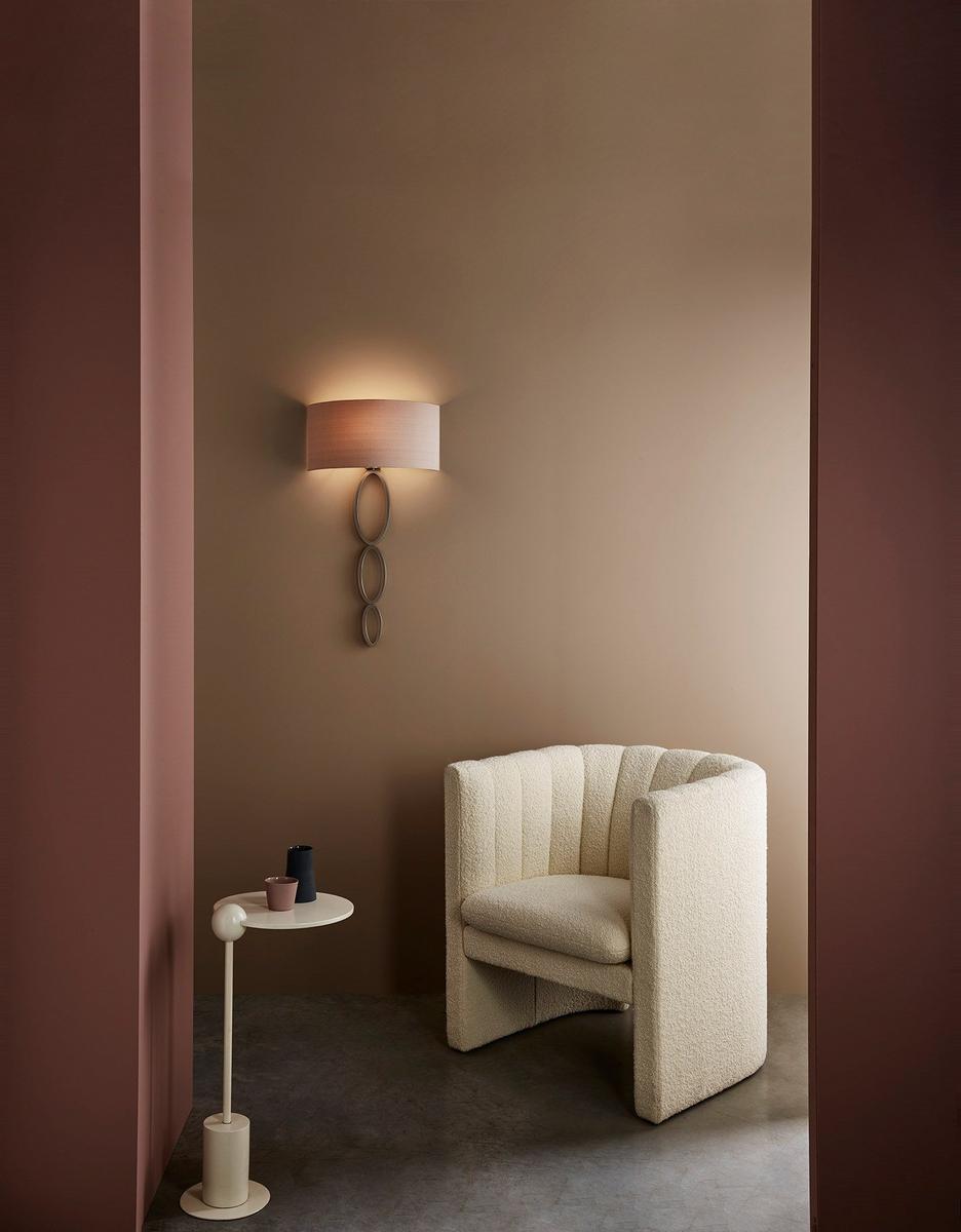VALBONNE Zinc wall lamp with fabric shade