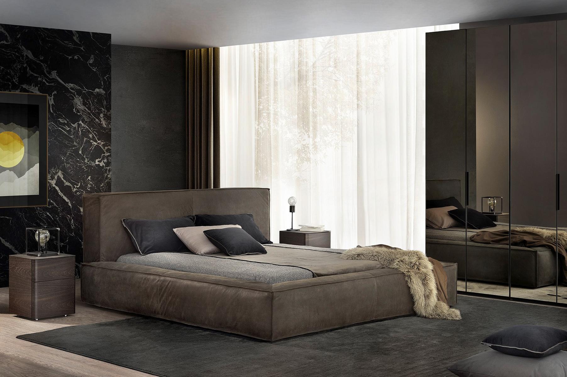 ELITE Upholstered fabric bed with removable cover