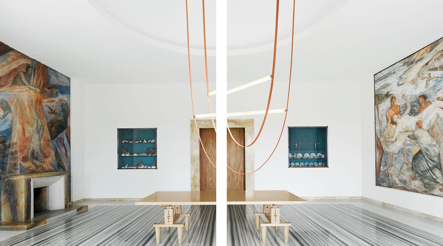 WIRELINE LED rubber and glass pendant lamp