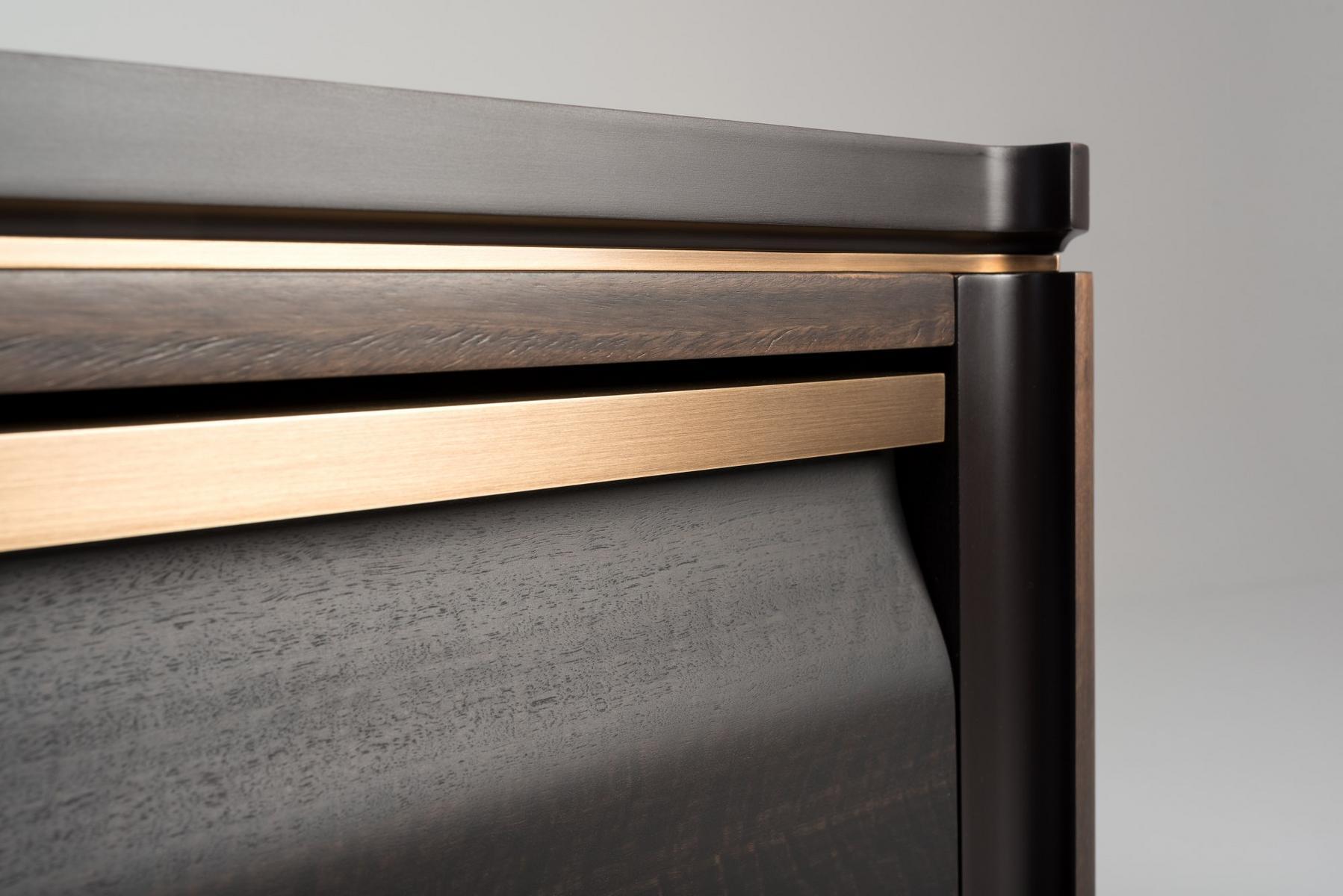 ERCOLE Eucalyptus chest of drawers with integrated handles