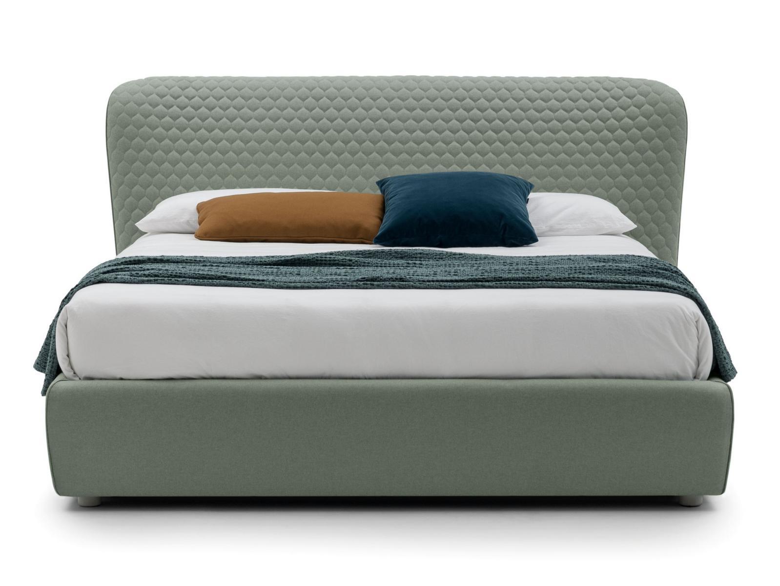 COROLLE Fabric double bed with removable cover