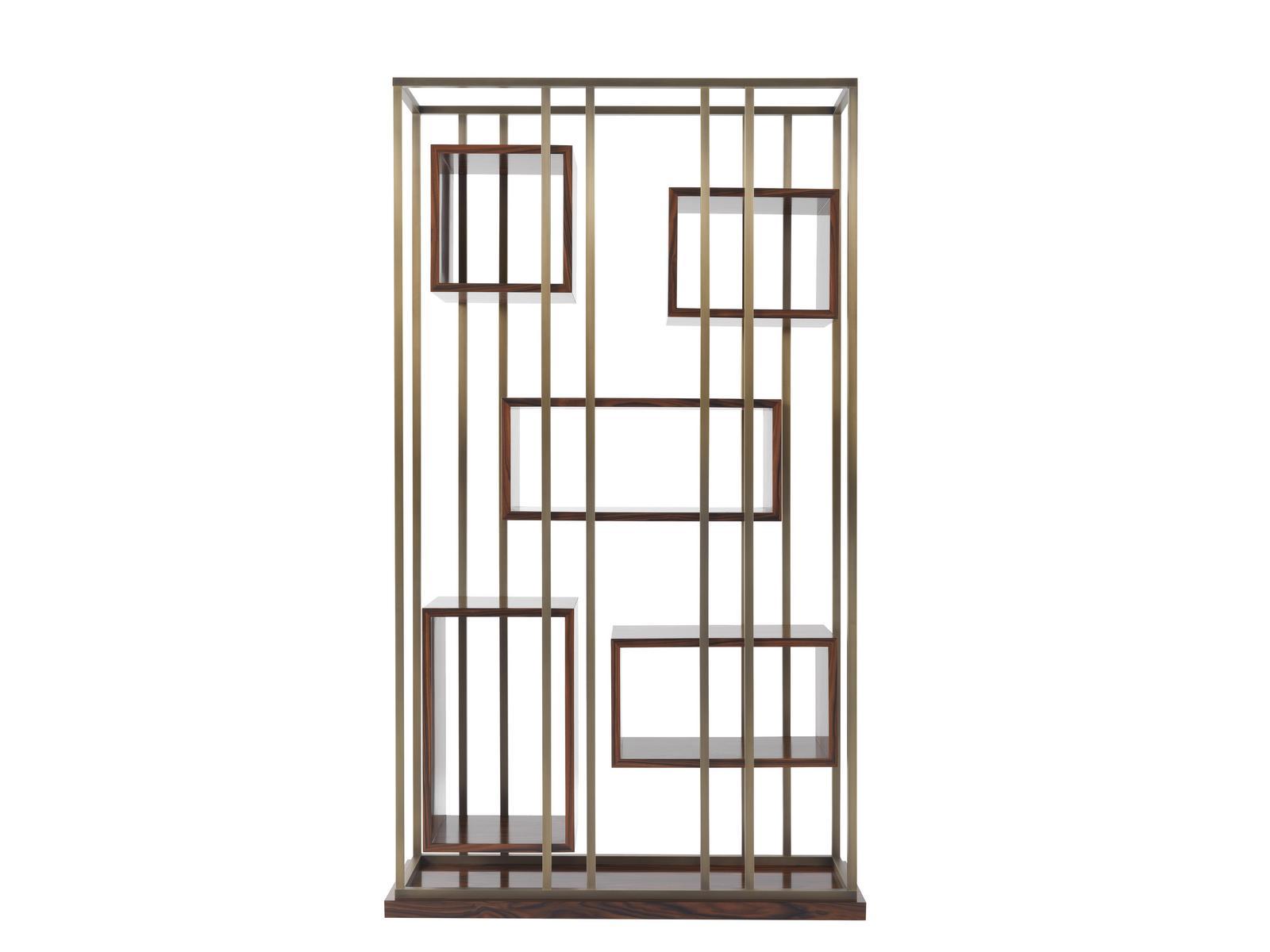 MACKINTOSH Open double-sided brass bookcase