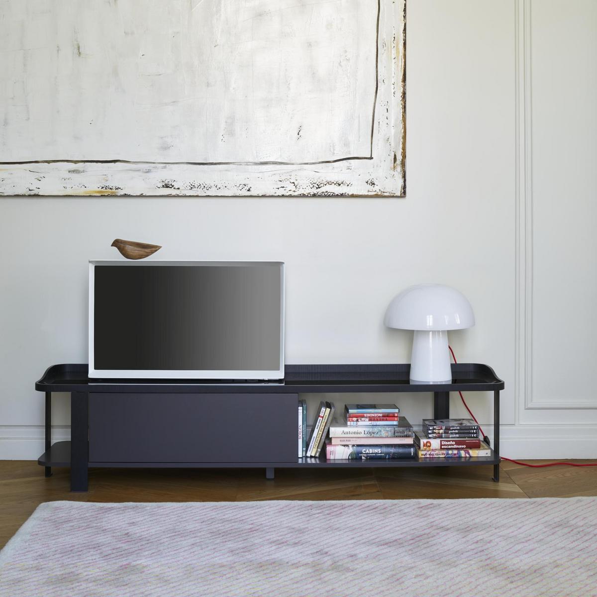 POSTMODERNE Low wood veneer TV cabinet