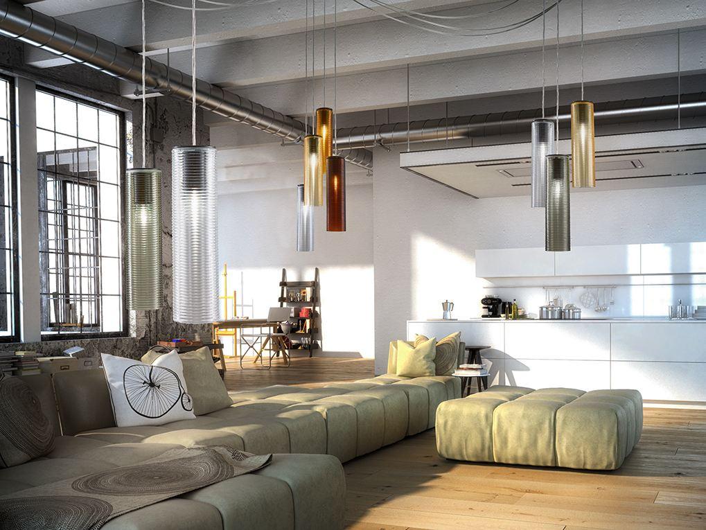 CLIO LED blown glass pendant lamp