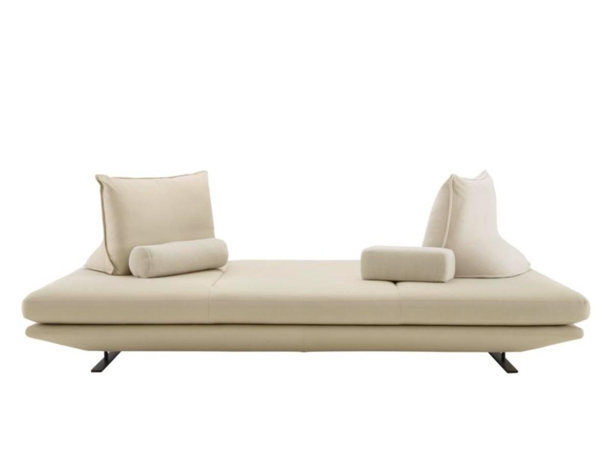 PRADO Upholstered fabric bench with back