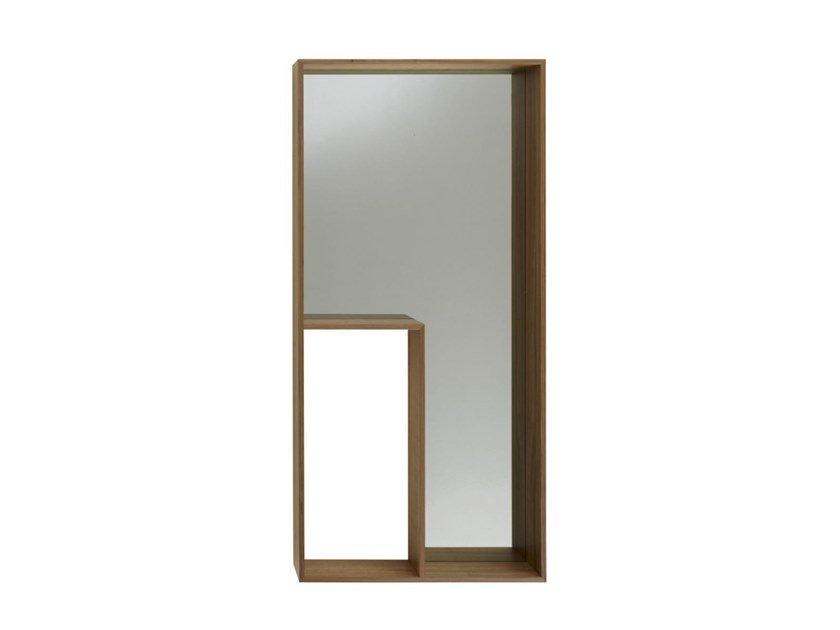 LORETA Rectangular wall-mounted MDF mirror with shelf