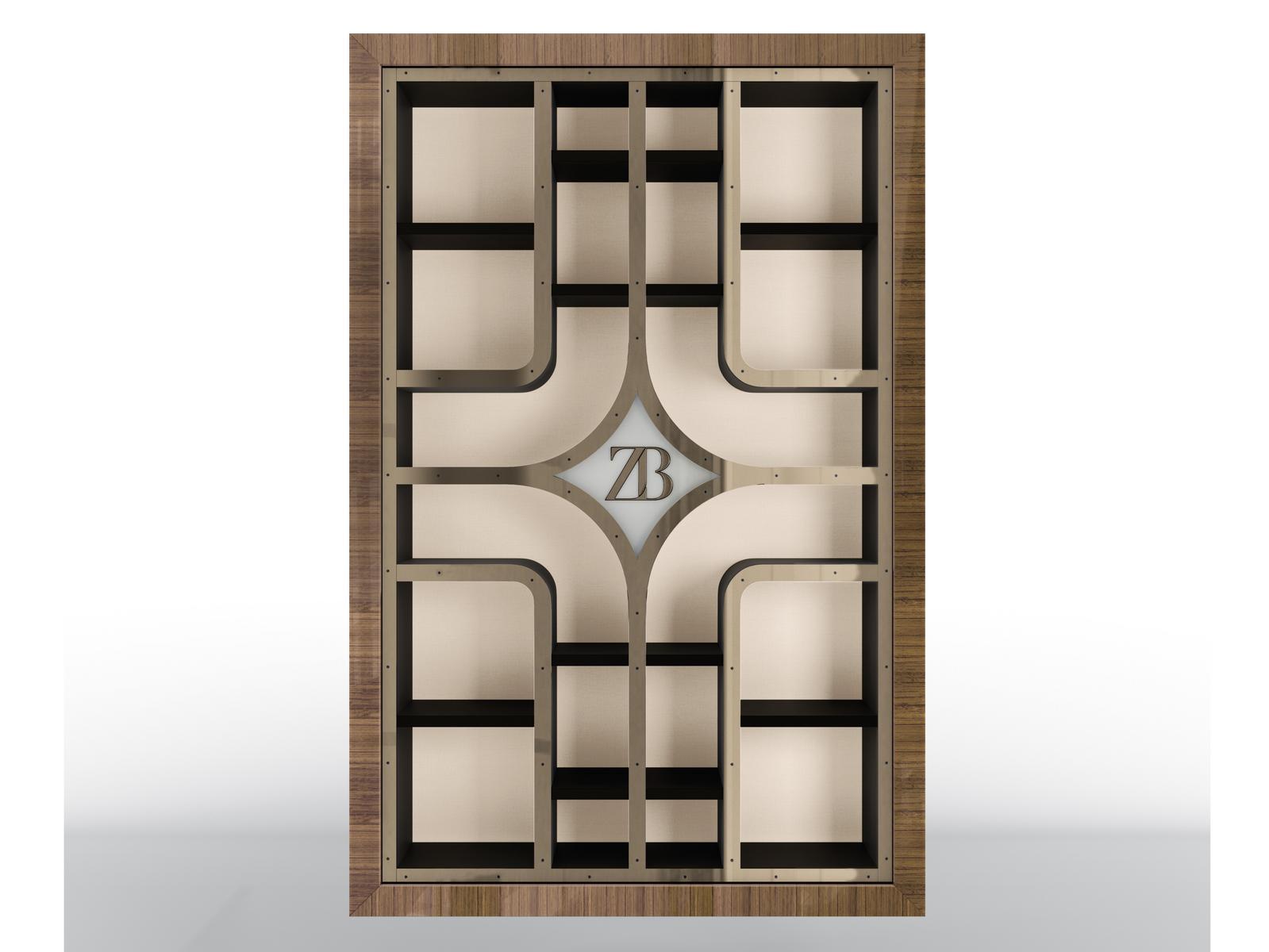 SIRIO Open floating metal bookcase and eucalyptus frame SIRIO Open floating metal bookcase and eucalyptus frame