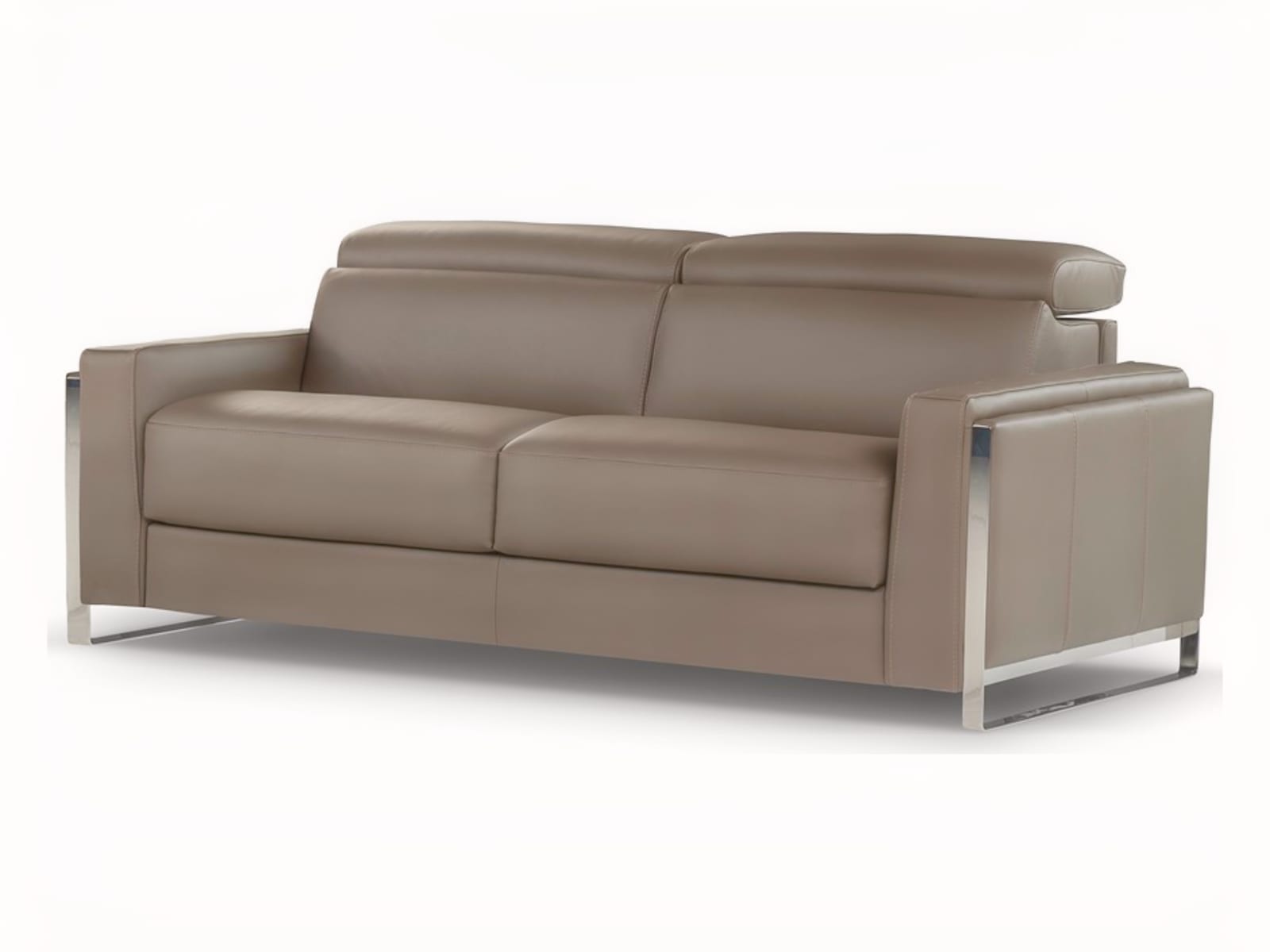 ECLETTICO Modular sofa with customizable armrests, combines a bed, recliner, and chaise-longue for versatile living and relaxation, in a minimalist design that suits any decor.