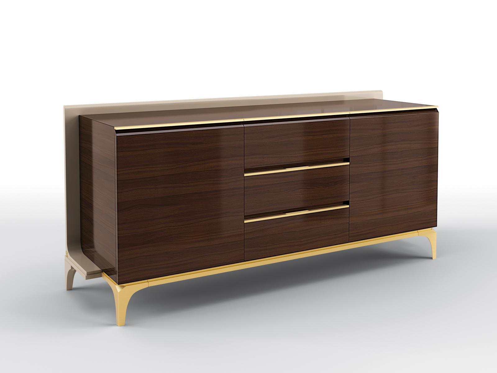 DEANNA Wenge sideboard with doors with drawers