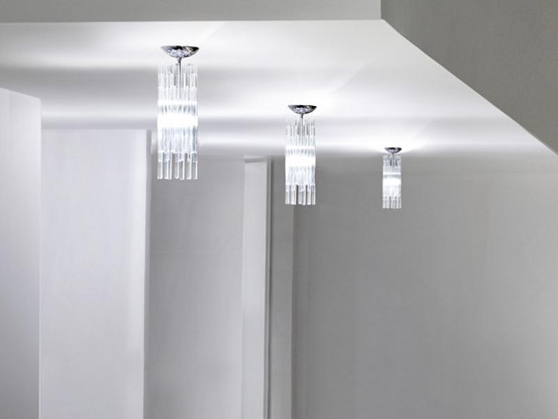 DIADEMA FA Direct light halogen blown glass ceiling lamp