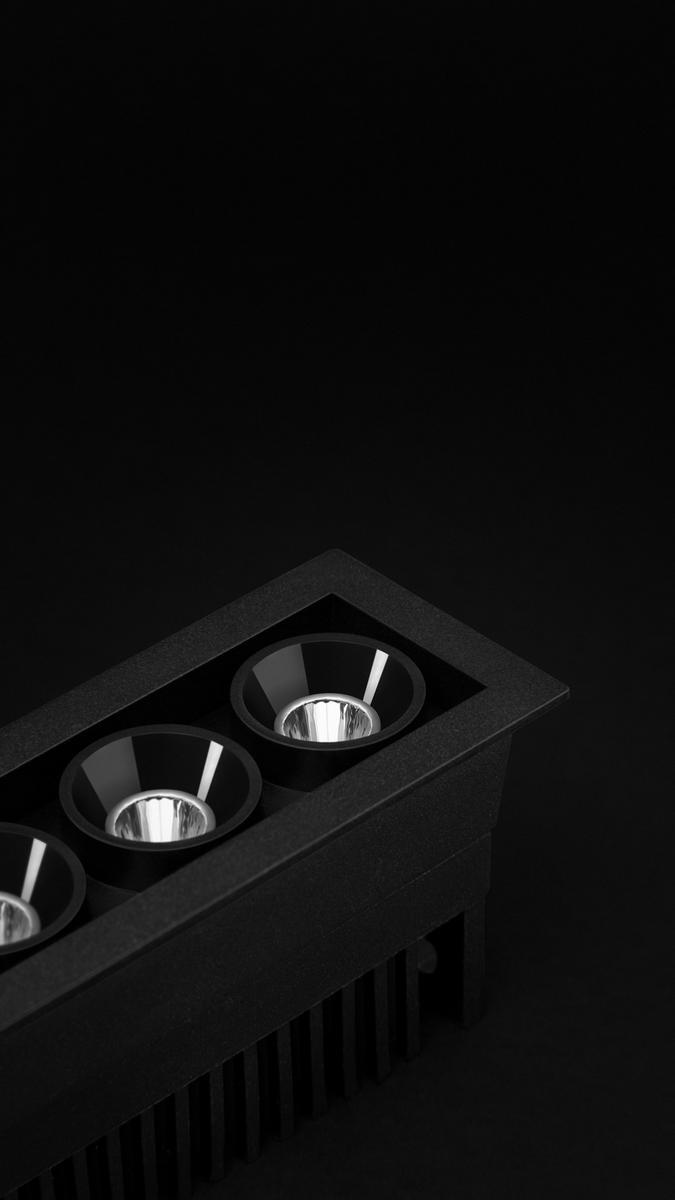 BLACK FOSTER MICRO LED multiple recessed aluminium spotlight