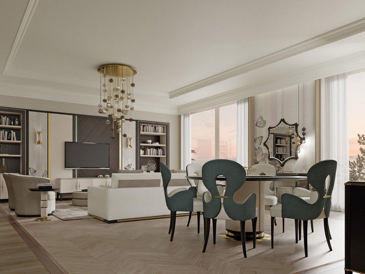 PR.437 Upholstered fabric chair with armrests