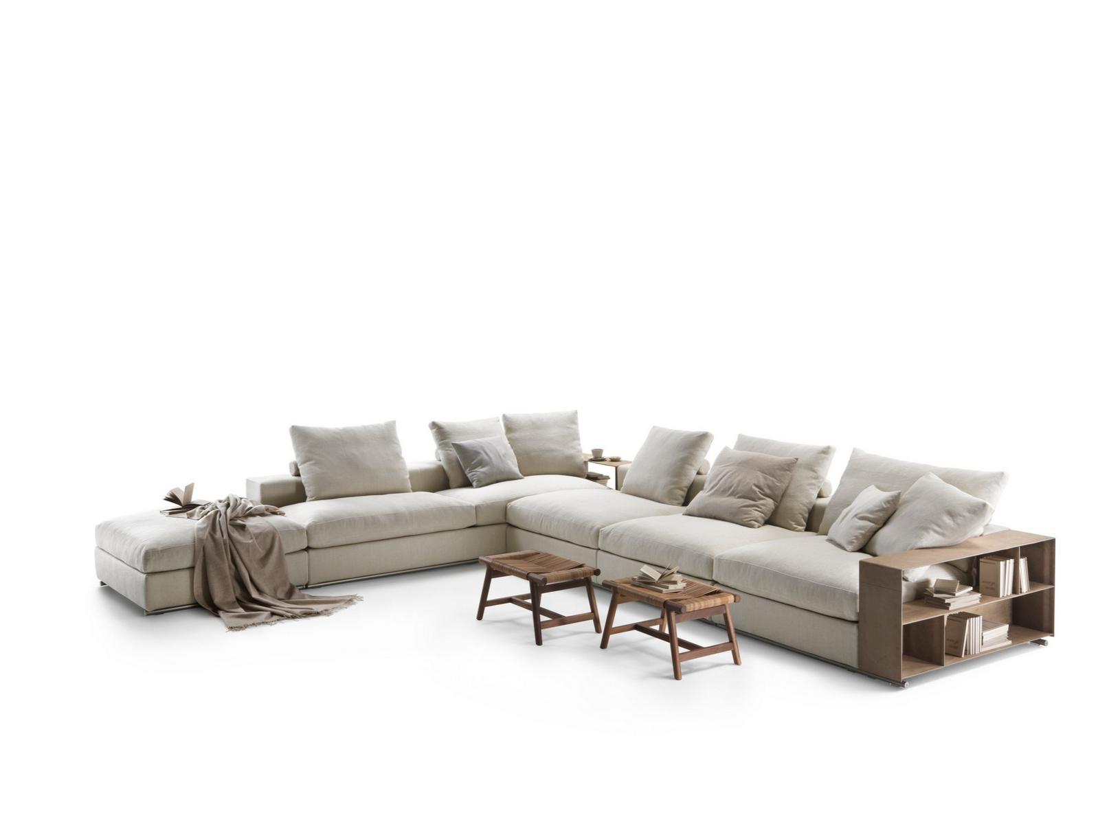 GROUNDPIECE Sectional fabric sofa with storage space