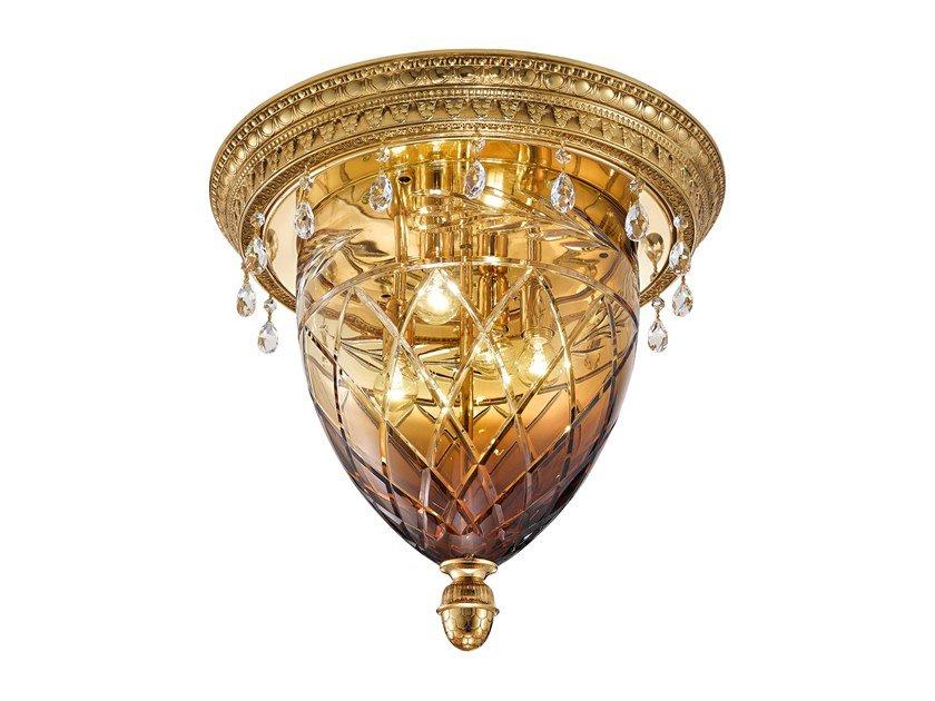 EDGARD 4300/PLG-SH Shaded gold plated ceiling light with Schoeler crystals