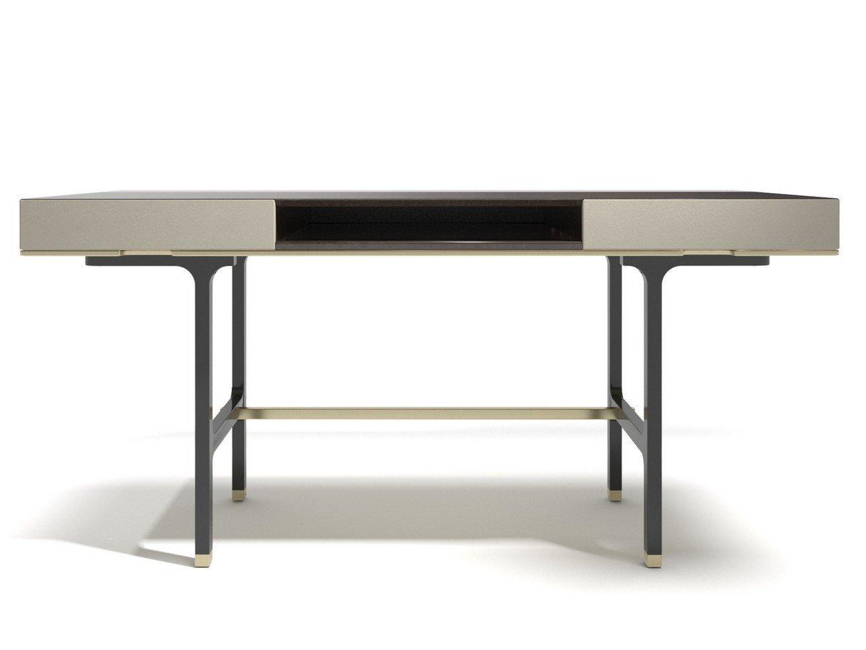 BOLIVAR Rectangular wooden writing desk with drawers