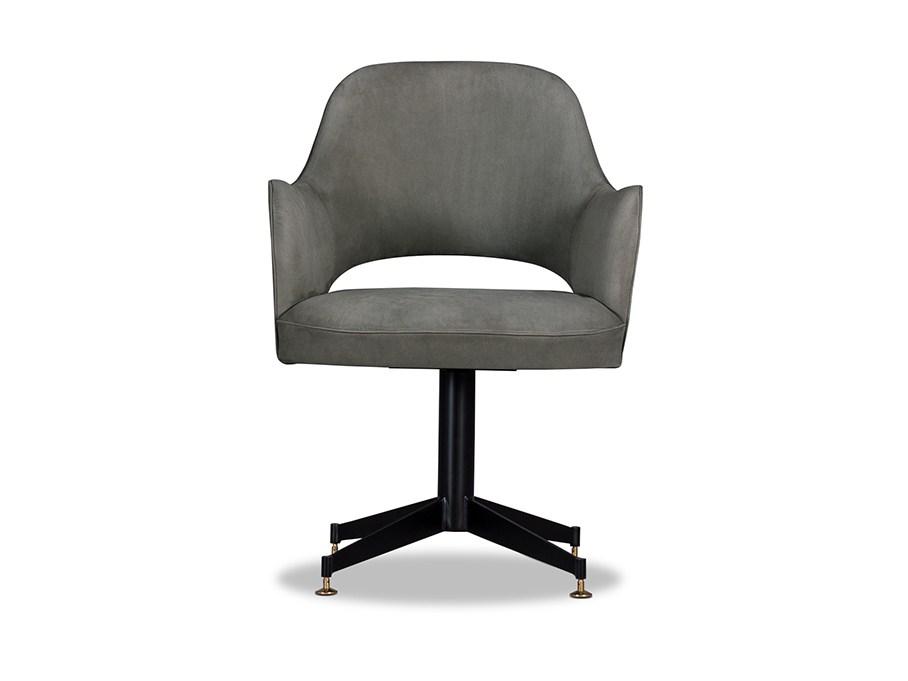 COLETTE OFFICE Leather chair with armrests