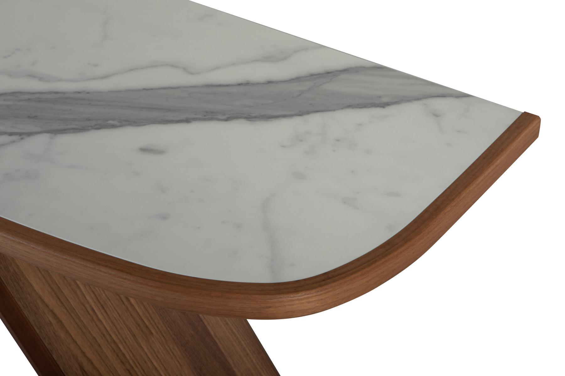 STILL ÉLIT Demilune walnut console table