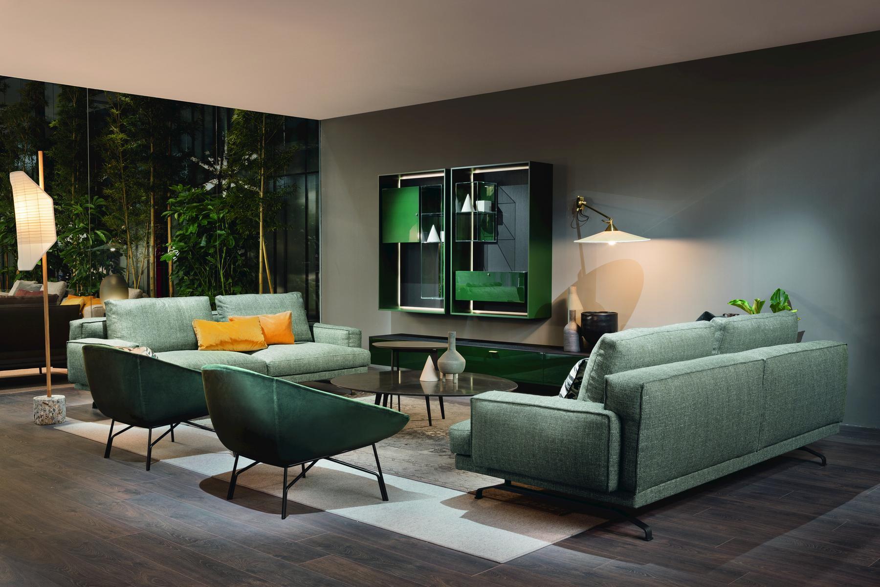 LENNOX Fabric armchair with armrests