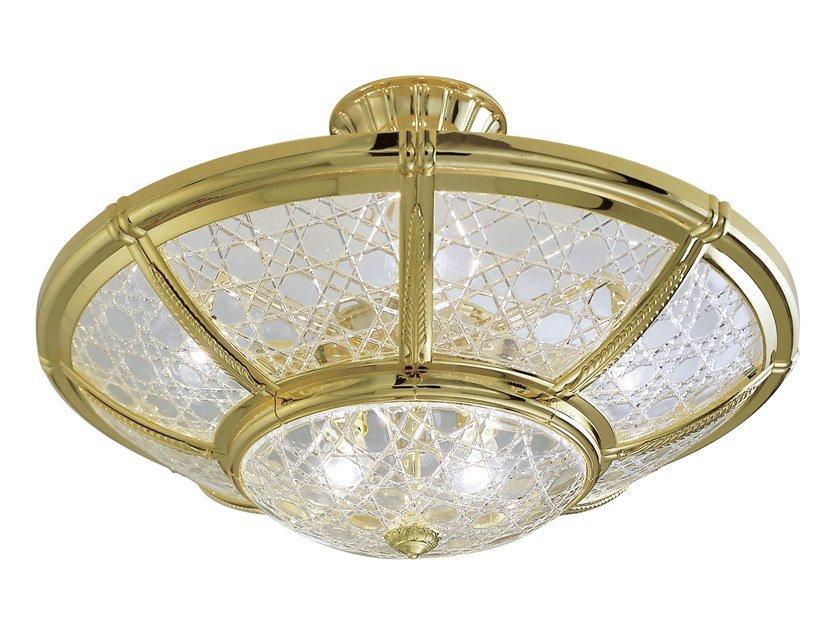 GIOTTO 1898/6SF-C Gold plated semi flush with crystal glass GIOTTO 1898/6SF-C Gold plated semi flush with crystal glass