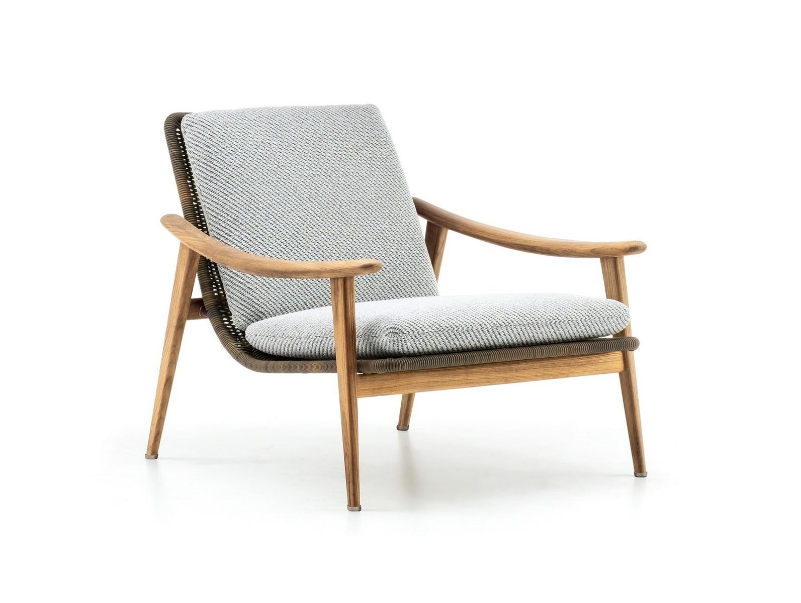 FYNN OUTDOOR Teak garden armchair with armrests