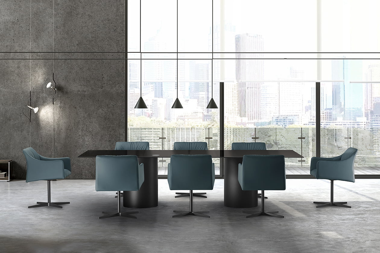 CILINDRO GLASS Rectangular ceramic table