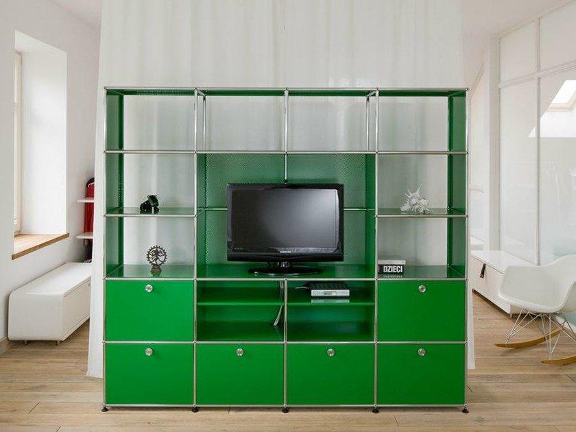 HALLER MEDIA SHELVING Modular metal lacquered shelving HALLER MEDIA SHELVING Modular metal lacquered shelving