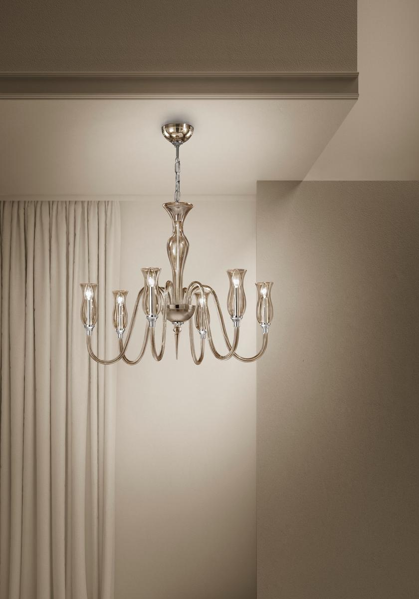 TEODATO Blown glass chandelier