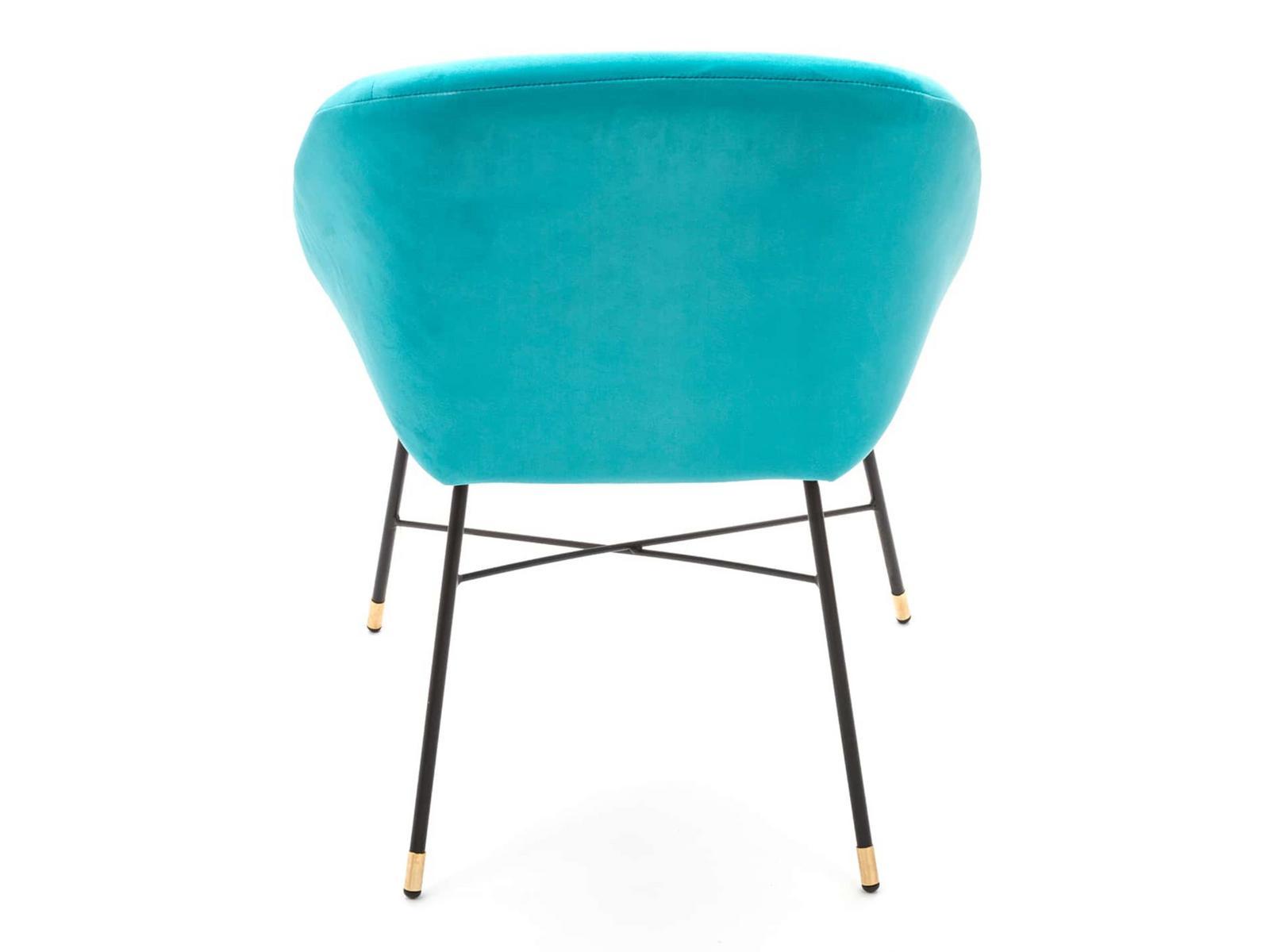 DRILL Upholstered fabric chair with armrests