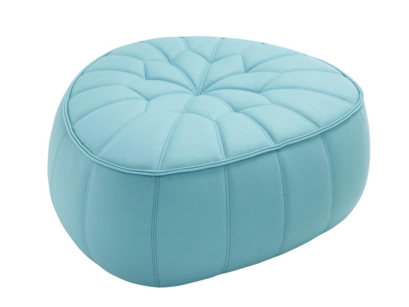 OTTOMAN Upholstered fabric pouf